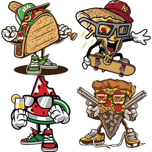 Three Ratels QMH12 cartoon graffiti Funny MR Food wall stickers for kitchen Refrigerator label