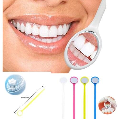 Cesoon 100Pcs/Pack Dental Disposable Plastic Mouth Glasses Mirror Exam Oral Cavity Reflector Mirrors Teeth Whitening Tools