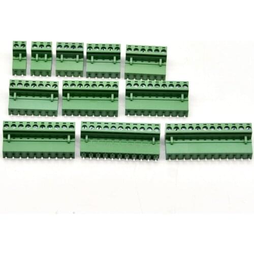 1set 2/3/4/5/6/7/8/9/11/12Pin Straight Needle Terminal Plug Type 300V 15A 5.08mm Pitch Connector Pcb Screw Terminal Block