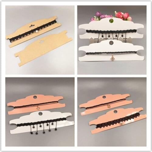 24Pcs 22.8x7.5cm Handmade Brown Paper Card Hairband Display Necklace Headband Jewellery Display Wholesale Accept Customization