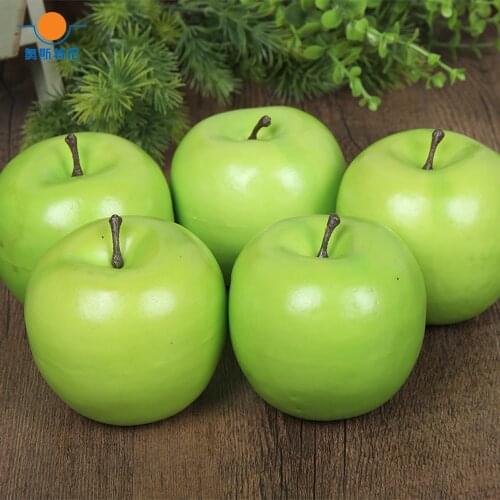10pcs 8cm size artificial fruit Plastic Fake Fruit artifical green apple&artificial plastic fake simulated green apple
