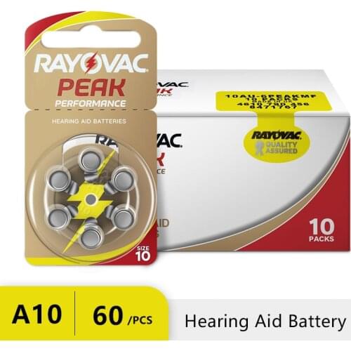 Hearing Aids Battery A10 10A ZA10 10 S10 PR48 RAYOVAC PEAK Zinc Air 10/A10 Air Device Batteries For Sound Amplifier Dropshipping