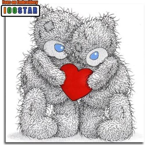 Diamond mosaic Bears painting sets rhinestones Cartoon Animal sacred heart picture cross-stitch embroidery kit home decor