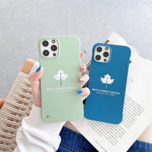 Maple Leaf Phone Case for IPhone 11 12 Pro MAX Xs Xr X S Cell Phone Liquid Texture Soft Back Cover for 7 8 6 Plus Rimless Case