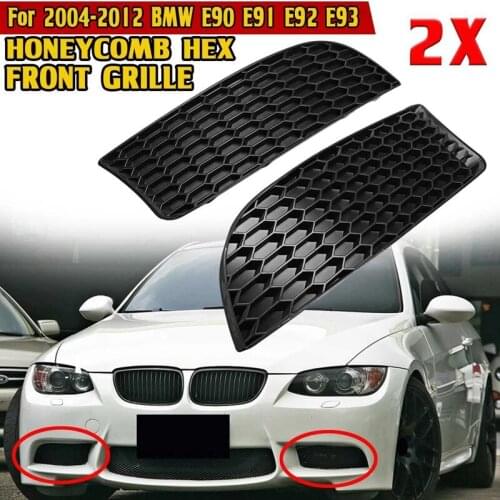 E90 High Quality M3 Style Car Font Lower Bumper Fog Lights Grille Cover Lamp Grill for BMW E90 E91 E92 E93 2004-2012