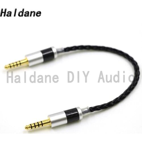 Haldane HIFI 7N Silver Plated 4.4mm Balanced Male to Male Audio Adapter Cable 4.4 Balance Connector Cable DIY Black