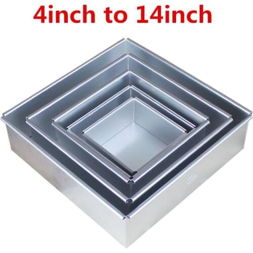 Square Cake Pan with Removable Bottom Anodized Aluminum Wedding Birthday Baking Cake Tin Cheesecake Pan Chiffon Mold stencil