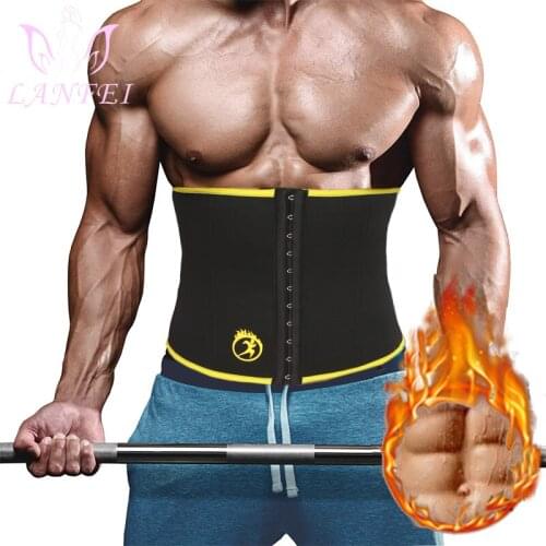 LANFEI Waist Trainer Belt for Men Sauna Slimming Body Shapers Modeling Strap Neoprene Belly Workout Fitness Corset Fat Burning