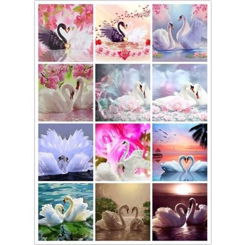 Diamond Embroidery Swan Pictures Of Rhinestones Diamond Mosaic Animals Diamond Painting Full Square Drill Wall Decor