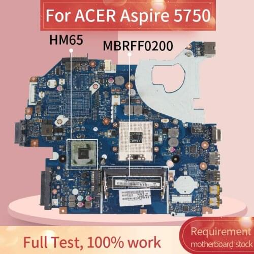 MBRFF02005 Laptop motherboard For ACER Aspire 5750 Notebook Mainboard LA-6901P HM65