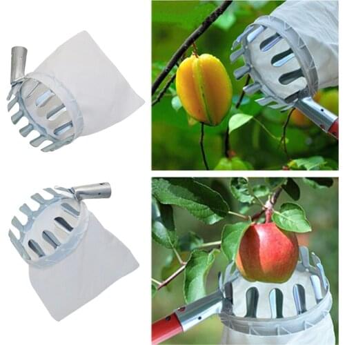 1 Pc Metal Fruit Picker Convenient Fabric Bag Apple Peach Pear Orange Picking Tool Garden Orchard Farm Fruit Picking Supplies