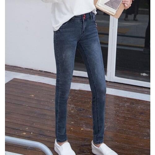 Fashion Women slim Pants skinny distrressed jeans female Casual Pencil Pants bleached washed Jeans plus size Trousers Manhip