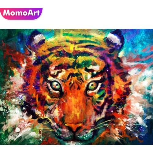 MomoArt 5D DIY Diamond Painting Kit Tiger Full Square Diamond Embroidery Animal Cross Stitch Mosaic Home Decor