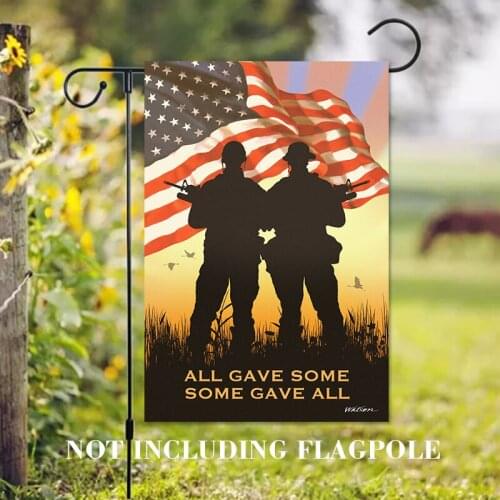 Some Gave All 12.5" x 18" Patriotic America Veteran Memorial Garden Flag Outdoor Yard Flags