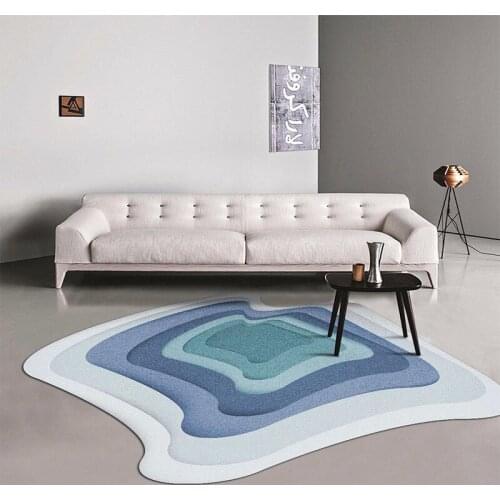 Irregularity Round Blue Kichen Floor Mats Carpets Rug for Bedroom Living Room Non-slip Large Area Rugs Soft Modern Parlor Mat