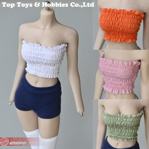 1/6 Scale New Female Tube Top beautiful Pleated Design Vest Model Clothing Accessories Toys For 12" Figure Body Doll