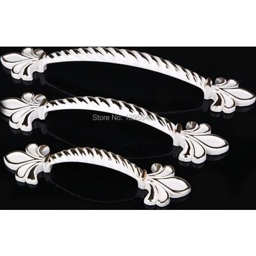 New 128mm Cabinet Handles Palace Euro-Style Furniture Ivory with 24K Golden Knobs Closet Door Handle Drawer Pulls Bars