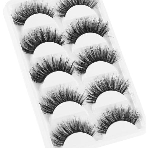 New 1 box mink eyelashes natural long 3d mink lashes hand made false lashes plastic cotton stalk false eyelash Eye Makeup Tools