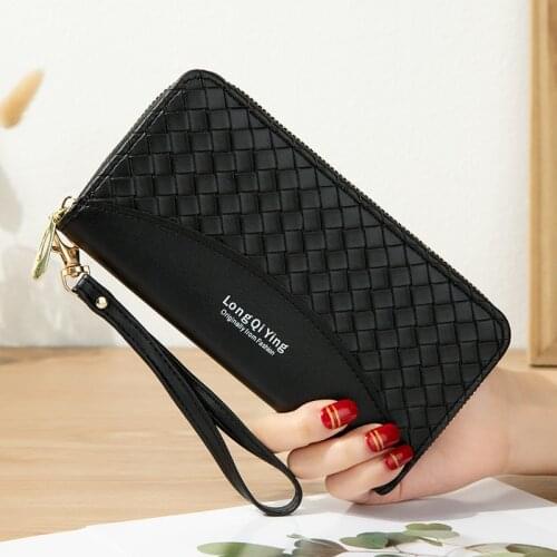 NEW Women Wallets PU Leather Lady Handbags Long Zipper Moneybags Gold Plaids Clutch Coin Purse Woman Wallet Cards Holder Bags