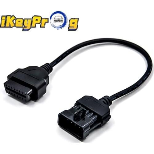 OBD Connector Cable 10Pin OBD2 Diagnostic Adapter Opel 10 Pin to OBDII 16 Pin Works For Vauxhall / Opel OPCOM