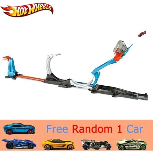 Original Hotwheels Track Toy Car Rocket Launcher Ring Track Funny Interactive Toy Carro de brinquedo For Childrens Gift