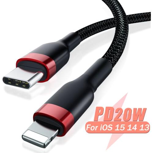 USB C Fast Charging Cable For iPhone 12 11 Pro Max 12 Mini XS XR ES PD 20W Quick Data Charging Cable USB Type C Cable For Phone