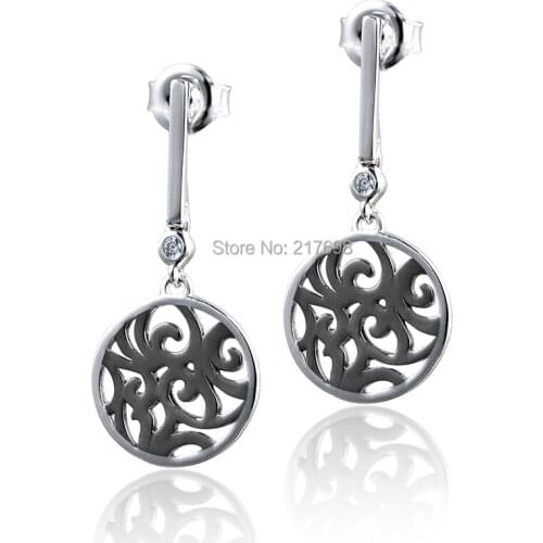 DORMITH real 925 sterling silver stud earrings cubic zirconia earrings for women jewelry earrings