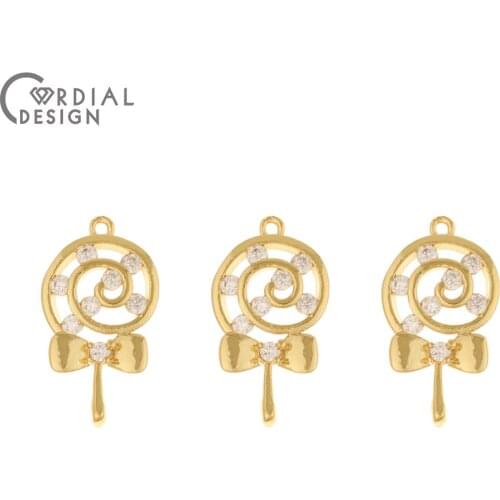 Cordial Design 50Pcs 10*19MM CZ Charms/Earrings Accessories/Hand Made/DIY Jewelry Making/Pendant/Jewelry Findings & Components