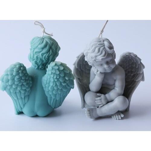 3D Angel Candle Silicone Mold European-style Little Angel Decoration Scented Candle DIY Candle Making Supplies Plaster Mold
