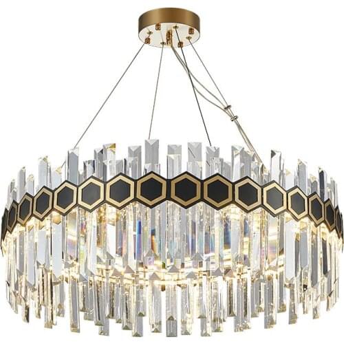LED Modern Art Deco Crystal Clear Designer LED Chandelier Lighting Lustre Suspension Luminaire Lampen For Foyer