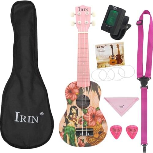 M MBAT 21 Inch Ukulele 4 Strings Hawaiian Guitar for Girl Musical Gifts Instrument Pink Ukulele Soprano Guitar with Gig Bag