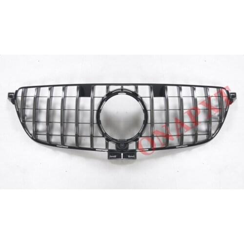 Car Hood Bumper Front Grill Styling Middle Grille Diamond GT Vertical Bar 2015-2019 For Benz GLE X166 W166 GLE-coupe C292 W292
