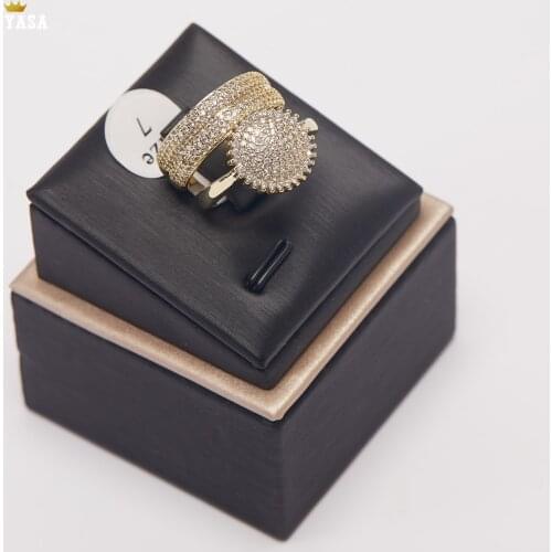 Finger Rings Women Round Crystal Caesar Ring Gold Color Ethnic Wedding Jewelry Ring