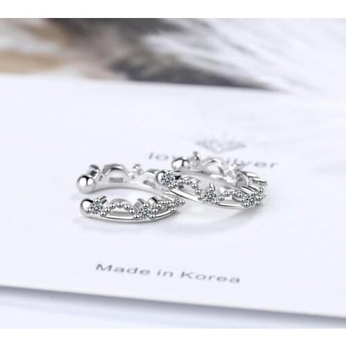 KOFSAC Exquisite New 925 Sterling Silver Clip Earrings For Women Jewelry Mini Zircon Gold Non Pierced Ears Accessories Girl Gift