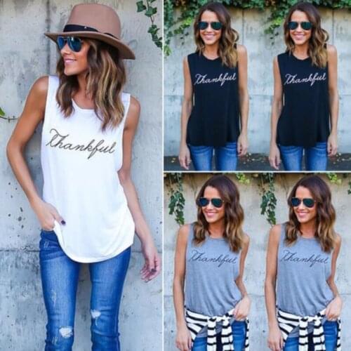 2021 Summer Top Womens Sleeveless Tank Top Black Round Neck Women Regular Fit Wear Letter Printed T-shirt Tee