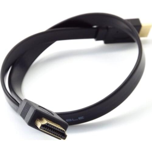 0.3m 0.5m 1m HDMI-compatible Plug Flat Cable Video Cables Gold Plated 1.4 4K 1080P 3D for HDTV Splitter Switche Male to Male