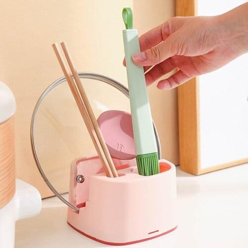 1pc Pot Shovel Pot Cover Storage Plastic Chopsticks Spoon Organizer Shelves Kitchen Chopsticks Spoon Storage Rack
