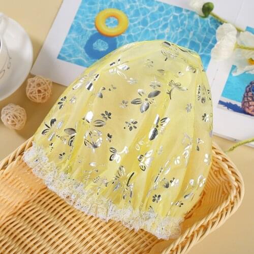 1PC Thick Women Supplies Shower Cap Waterproof And Oil Fume Bath Hat Double Layer Shower Hair Cover Bathroom Accessories Hot
