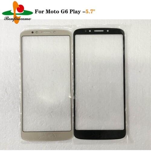 10Pcs\lot Outer Screen For Motorola Moto G6 Play Touch Screen Front Panel LCD Display Outer Glass Cover Lens Repair Replacement