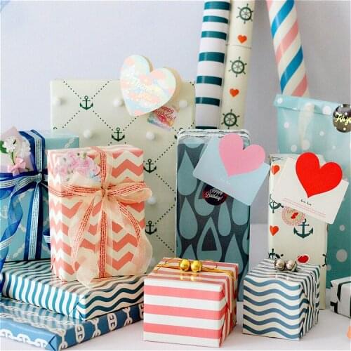 20pcs Ocean Style Gift Wrapping Papers Mix color Wrapping Paper Gift Present Xmas Party Gift Box Christmas Gift Packing Paper