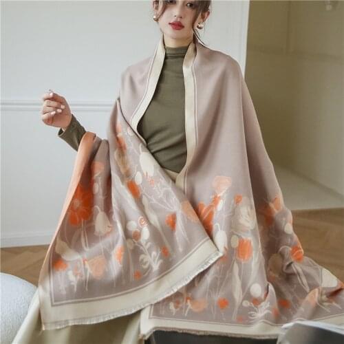 2021 Warm Elegant Thick Blanket Long Women Scarves Shawls And Wraps Winter Cashmere Scarf Bufanda Ladies Pashmina Hijab Echarpe