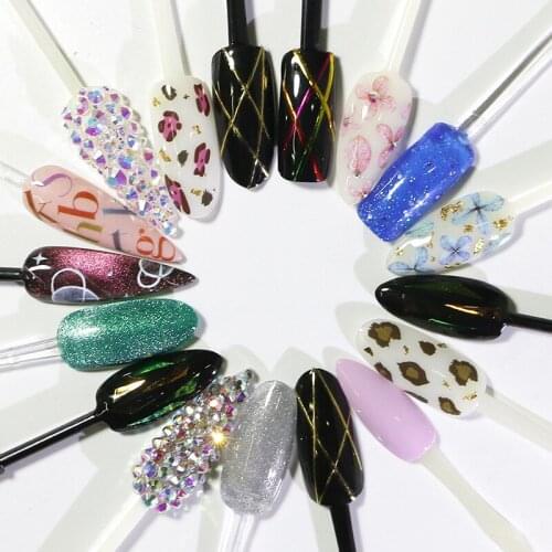 24Pcs False Nail Tips Fake Nail Art Polish Color Card Acrylic Practice Chart Palette Buckle Ring Practice Display Tools