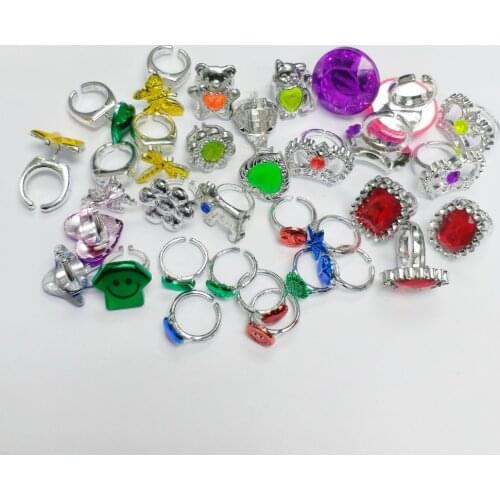 300pcs Girls Mix-O silver color Rings Toys Princess birthday Gift Pinata Loot Fillers Favors Novelty Birthday Party Favours bag