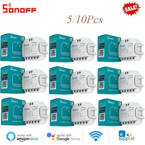 5/10Pcs Sonoff Dual R3 Module Smart Home DIY Mini Smart Wifi Switch With Power Metering Control For eWeLink Alexa Google Home