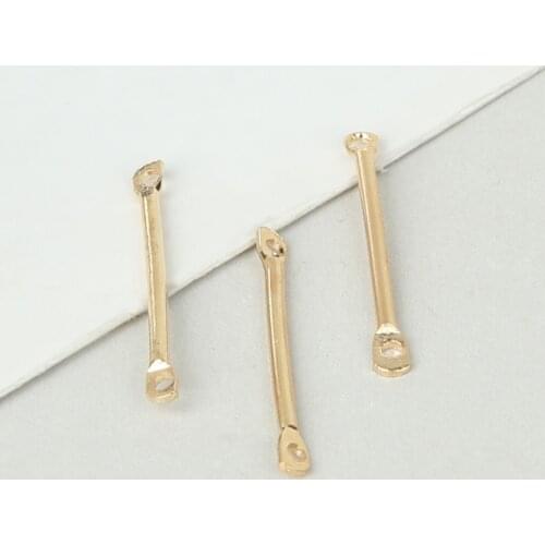 50pcs Iron Double hole hanging Rod Plated KC-Gold Charms Pendant Connectors For DIY Jewelry Making