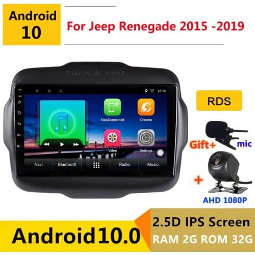 9 inch Android 10 Car DVD Multimedia Player GPS For Jeep Renegade 2015 2016 2017 2018 2019 audio auto radio stereo navigation