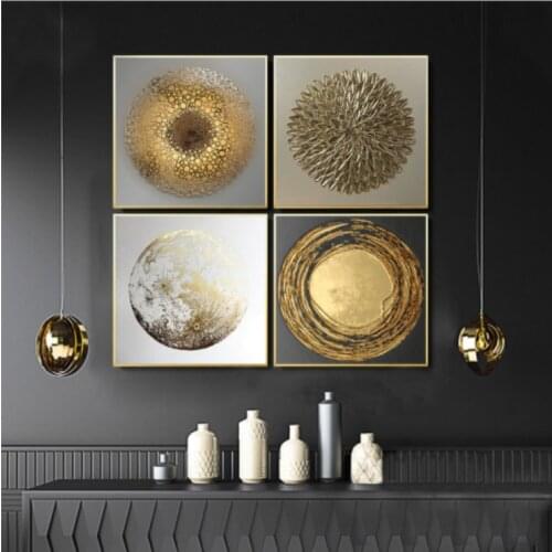 Abstra sun Gold Luxury Posters Nordic Canvas Art Painting Home Decor Wall Art Retro Print Living Room Vintage Minimalist Picture