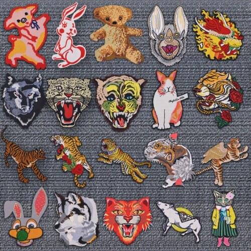 Large embroidery big mouse cats patch animal cartoon patches for bag badges appliques clothing EQ-3101