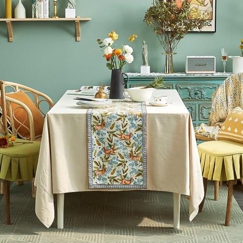 Brook deer forest table runner cotton docoration marriage table runners modern