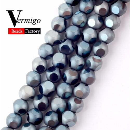 8mm 20pcs/Pack Faceted Grey Czech Glass Crystal Beads For Needlework Jewelry Making Spacer Beads Diy Bracelet Accessories Perles